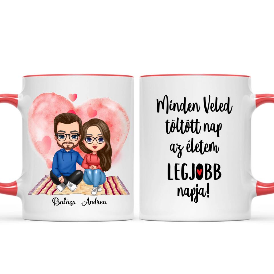 Egyedi bögre szerelmeseknek - Chibi pár