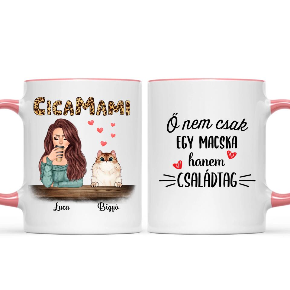 Egyedi macskás bögre, akár 4 cicával