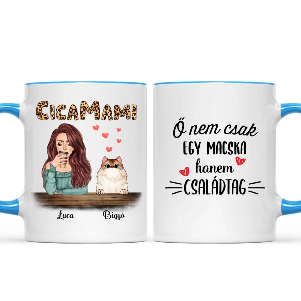 Egyedi macskás bögre, akár 4 cicával