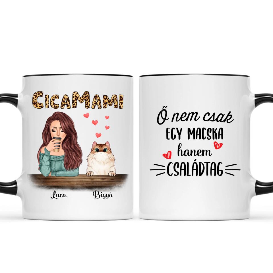 Egyedi macskás bögre, akár 4 cicával