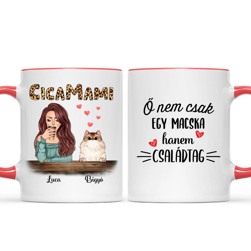 Egyedi macskás bögre, akár 4 cicával
