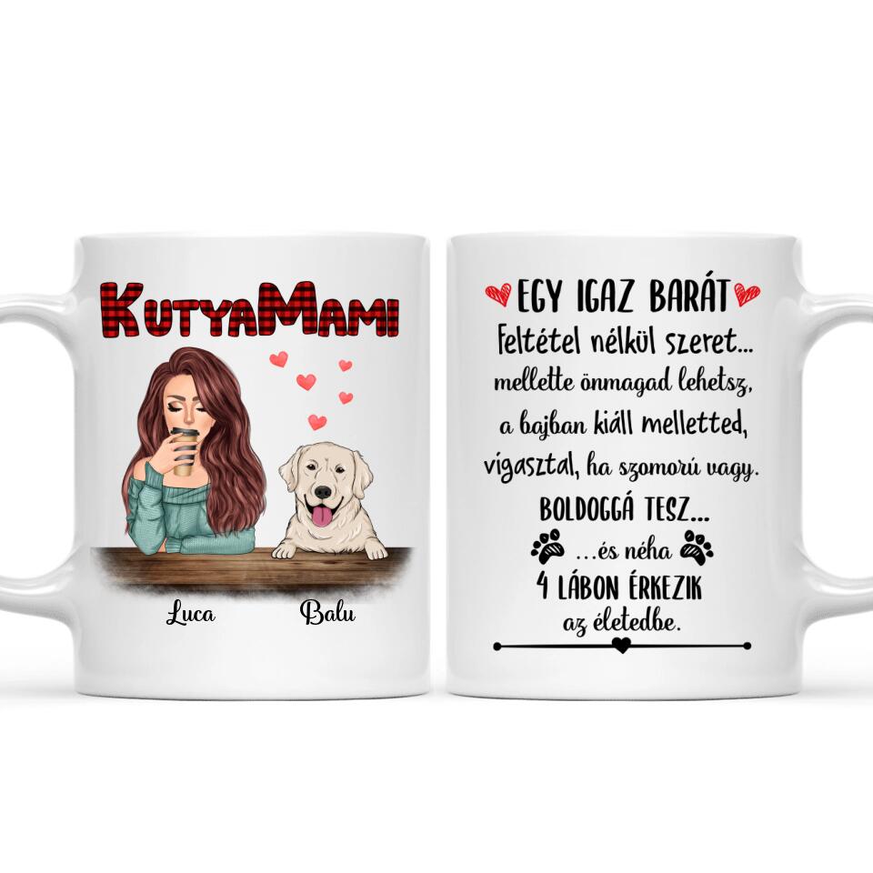 Egyedi kutyás bögre, akár 4 kutyussal