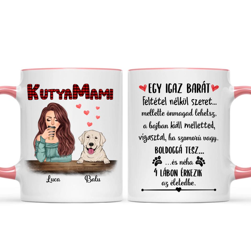 Egyedi kutyás bögre, akár 4 kutyussal