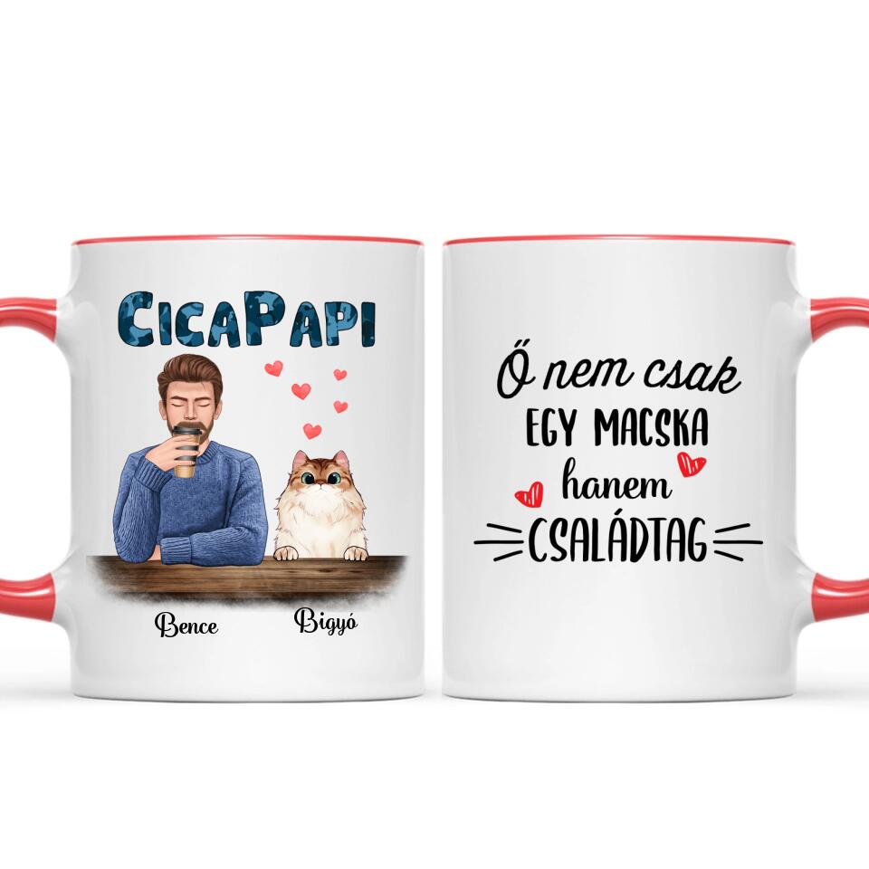 Egyedi macskás bögre, akár 4 cicával - cicapapi