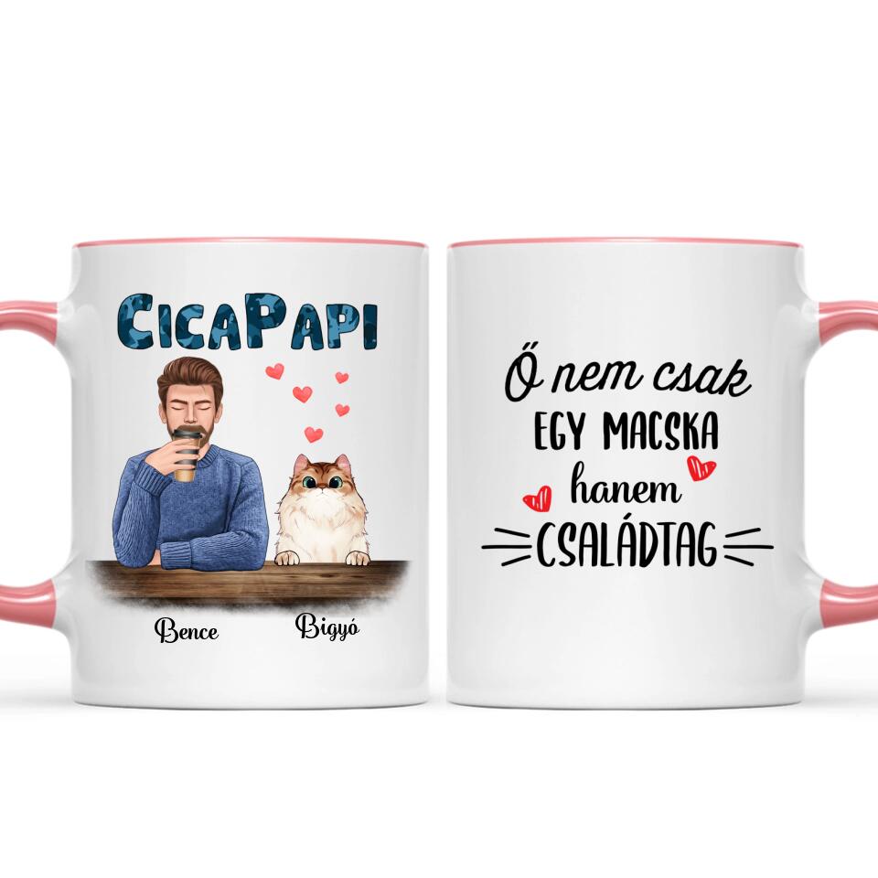 Egyedi macskás bögre, akár 4 cicával - cicapapi