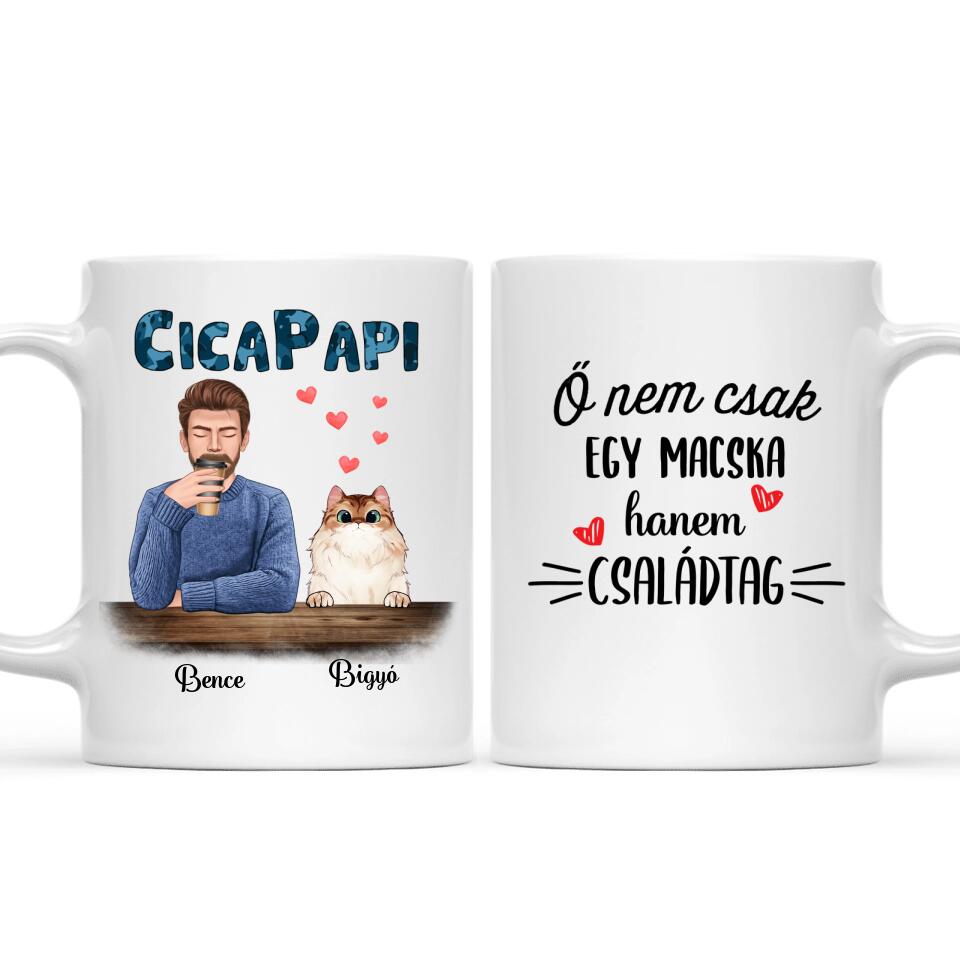 Egyedi macskás bögre, akár 4 cicával - cicapapi