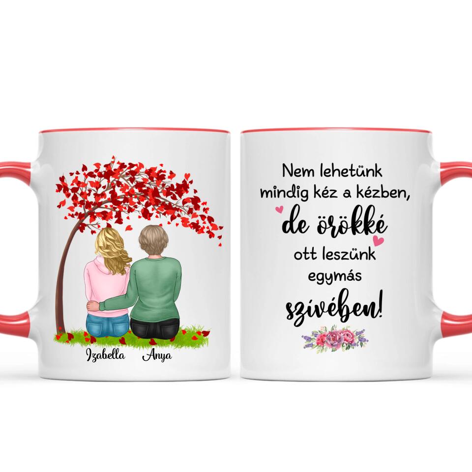 Egyedi bögre édesanyáknak - lányok a fa alatt