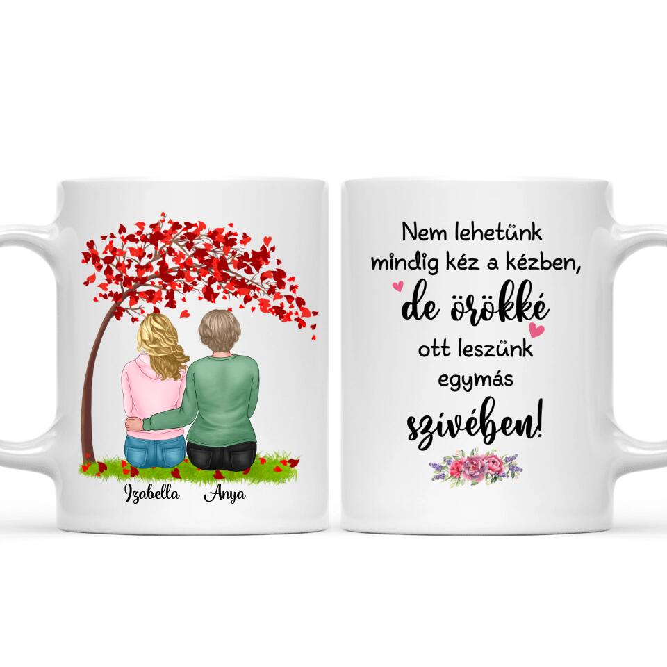 Egyedi bögre édesanyáknak - lányok a fa alatt