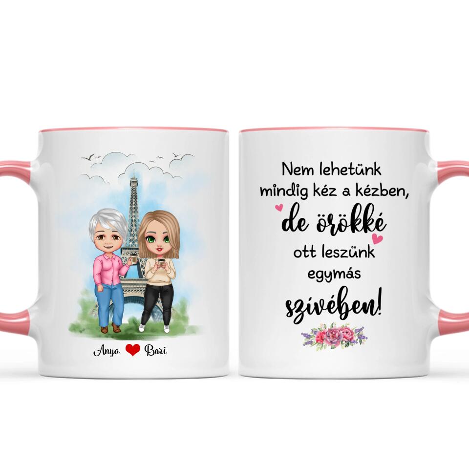 Anyák napi bögre - lányok az Eiffel toronynál