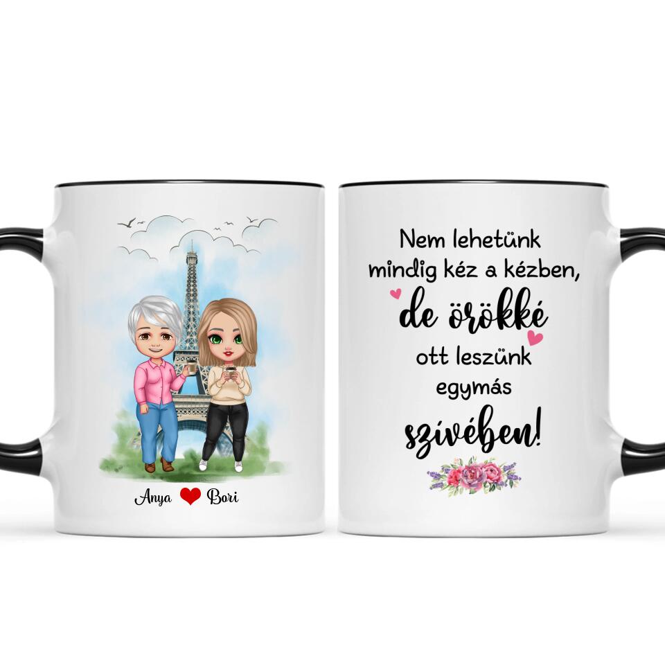 Anyák napi bögre - lányok az Eiffel toronynál