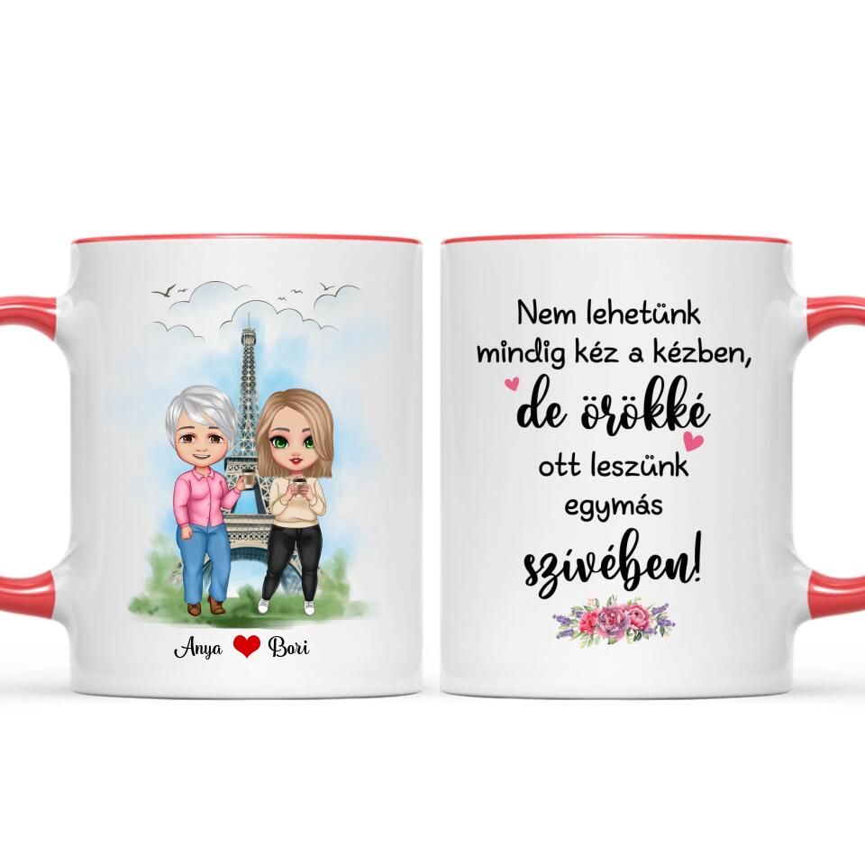 Anyák napi bögre - lányok az Eiffel toronynál