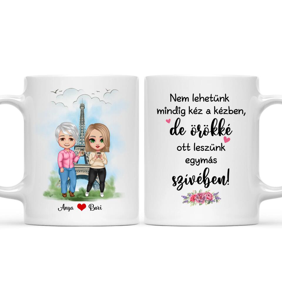 Anyák napi bögre - lányok az Eiffel toronynál