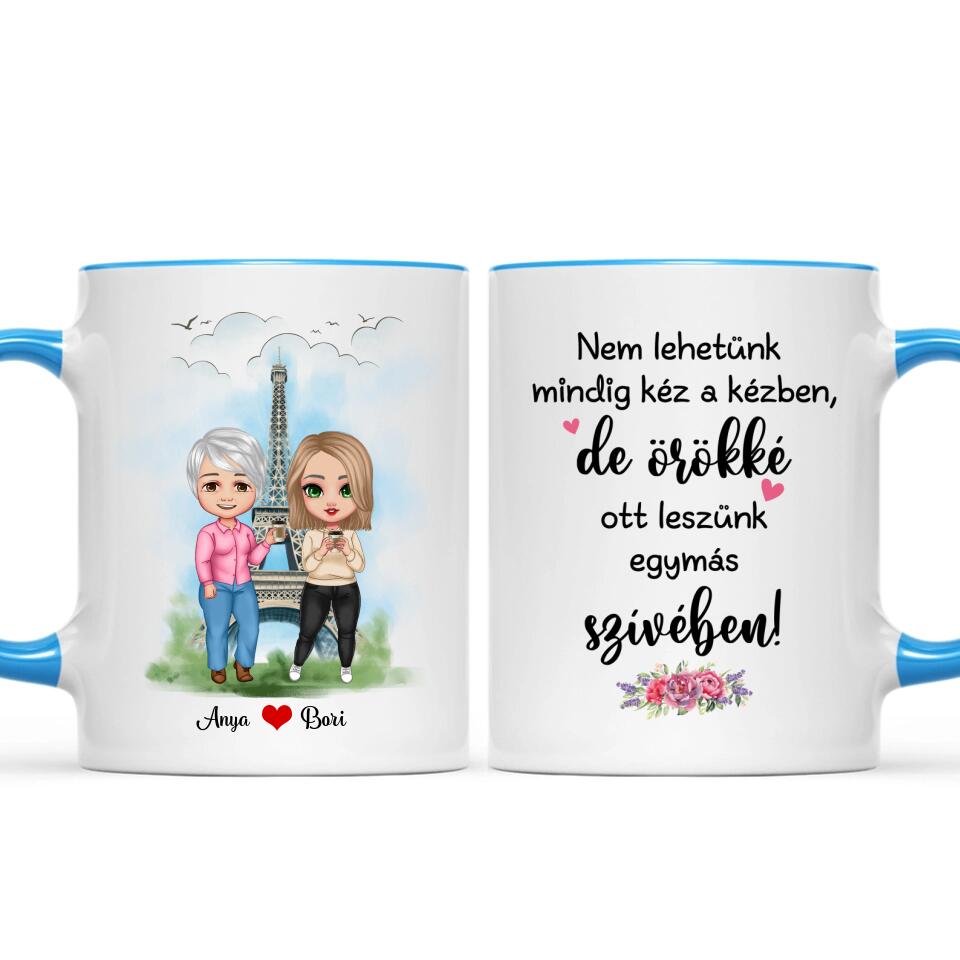 Anyák napi bögre - lányok az Eiffel toronynál
