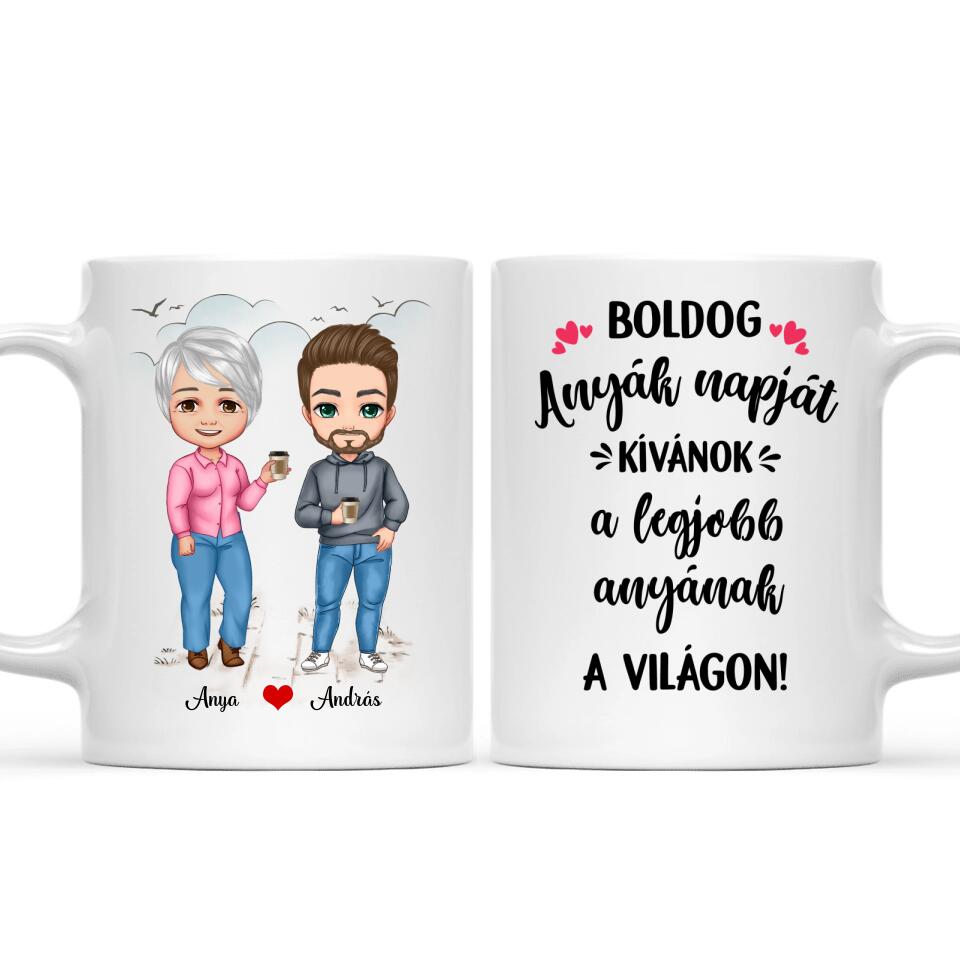 Anyák napi bögre - édesanya és fia