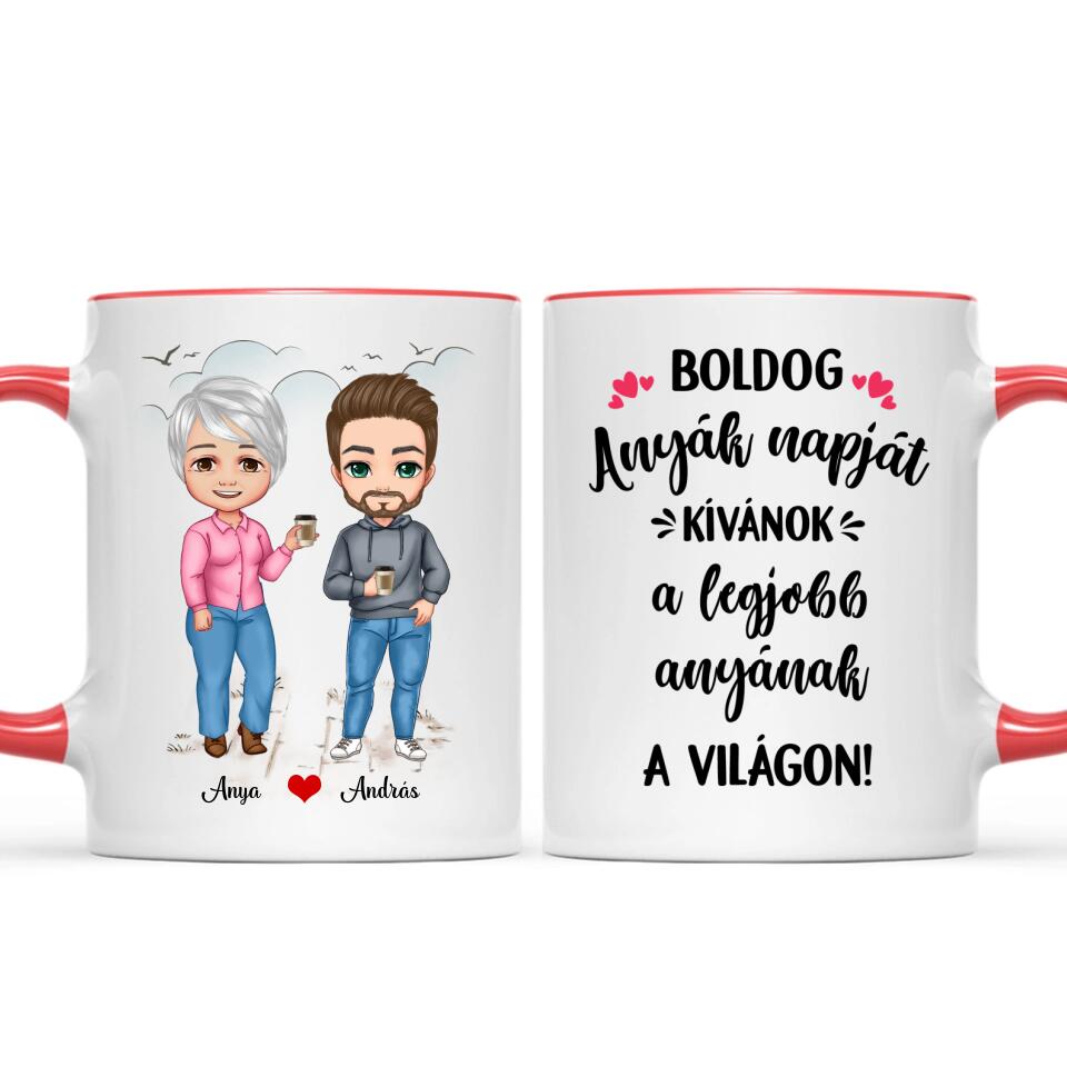 Anyák napi bögre - édesanya és fia