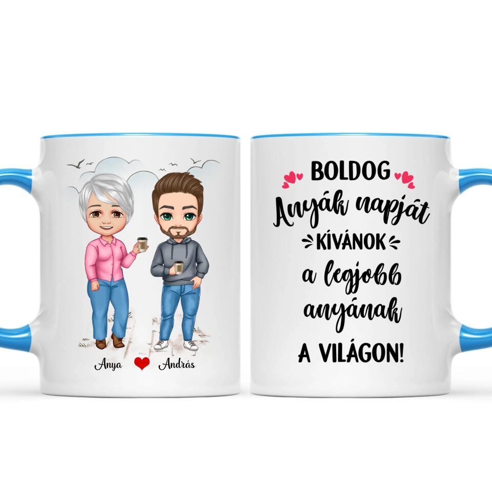 Anyák napi bögre - édesanya és fia