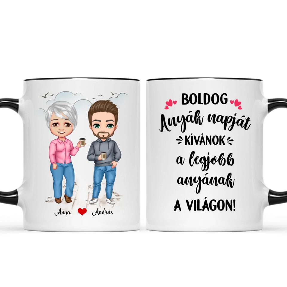Anyák napi bögre - édesanya és fia