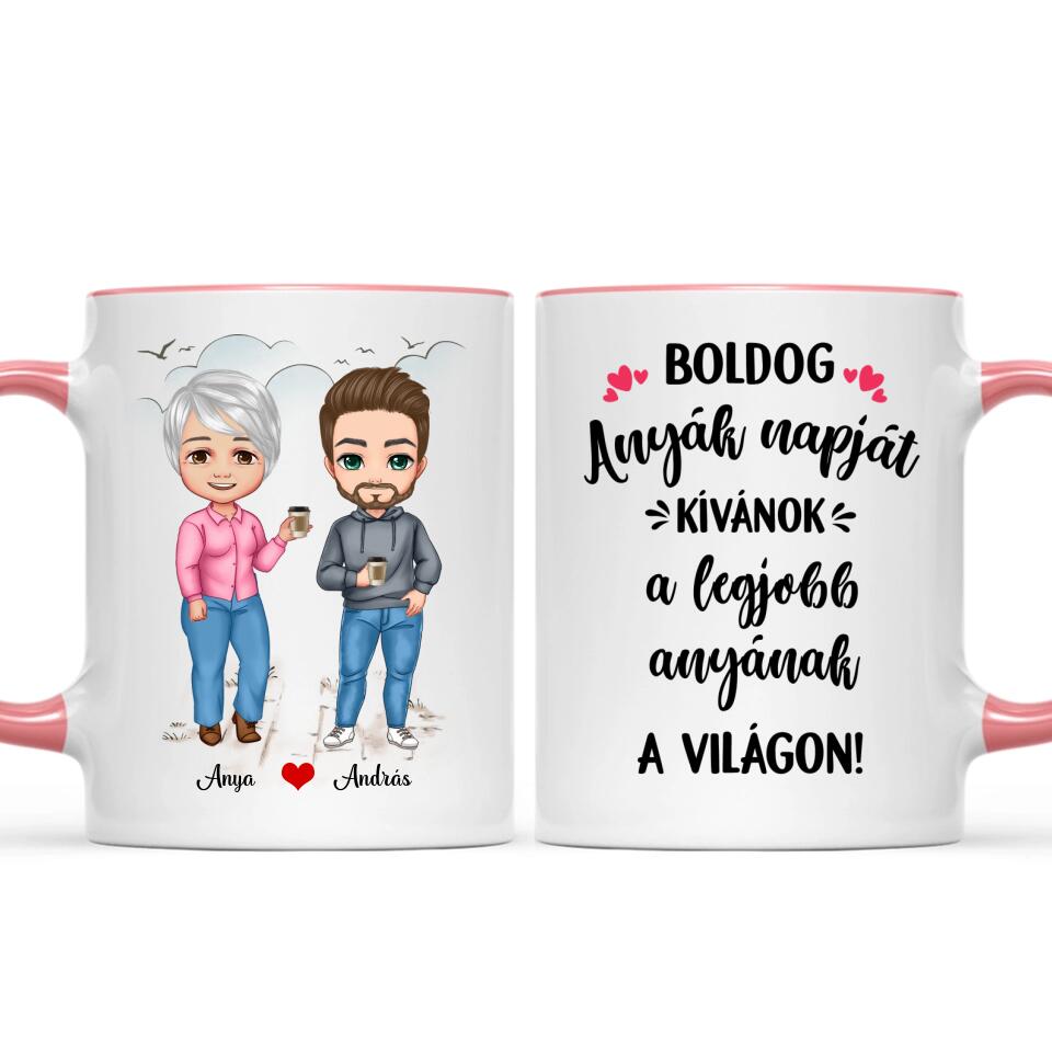 Anyák napi bögre - édesanya és fia