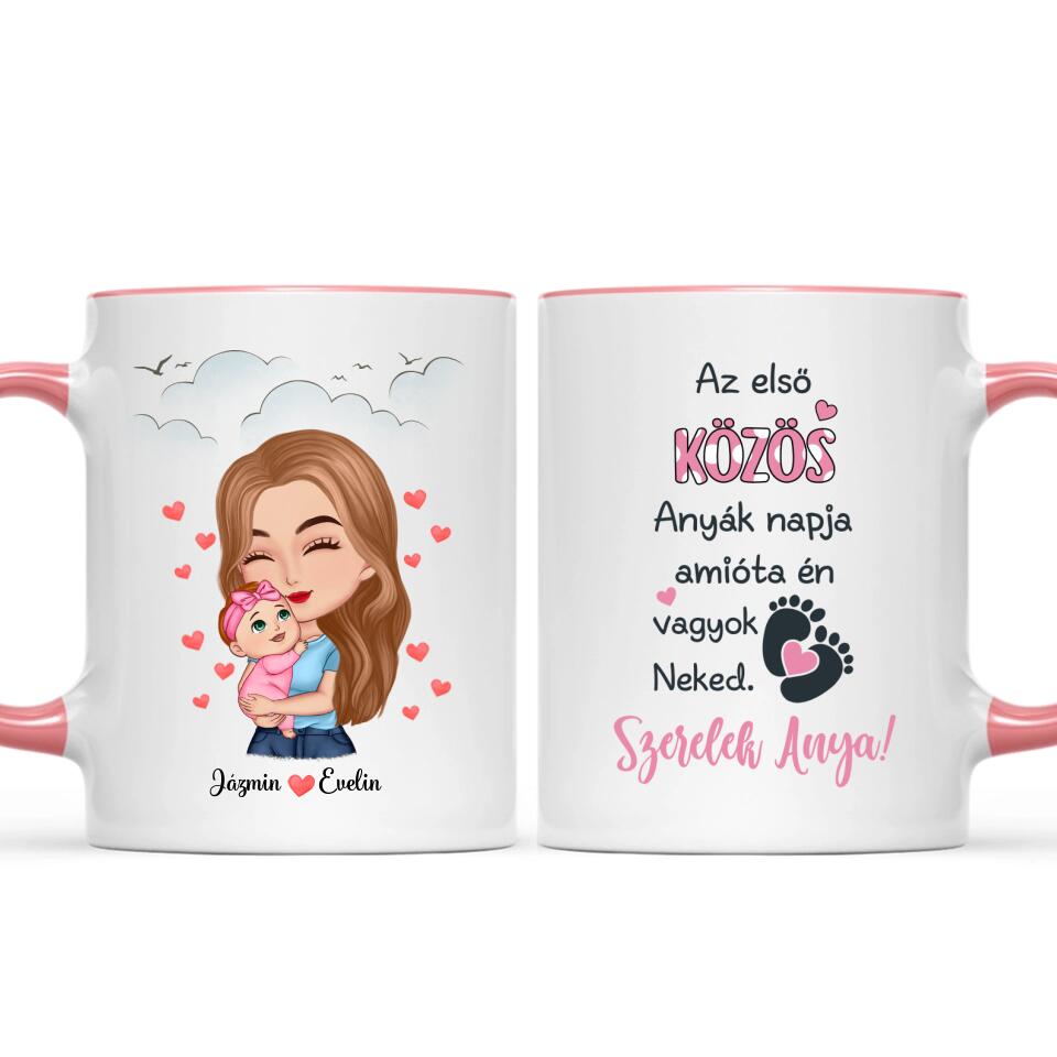 Egyedi bögre édesanyáknak - anyuka kisgyermekkel