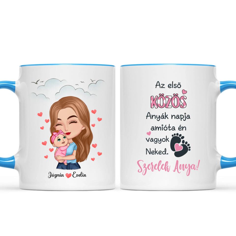 Egyedi bögre édesanyáknak - anyuka kisgyermekkel