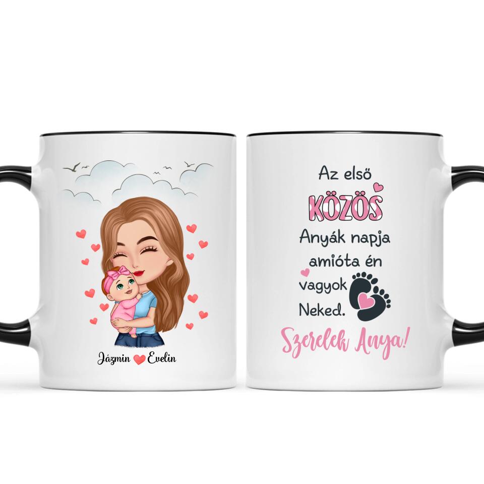 Egyedi bögre édesanyáknak - anyuka kisgyermekkel