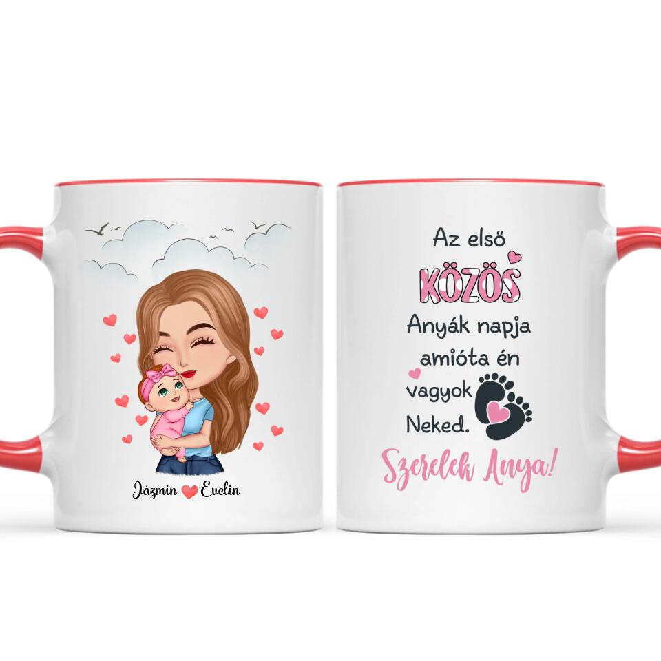 Egyedi bögre édesanyáknak - anyuka kisgyermekkel