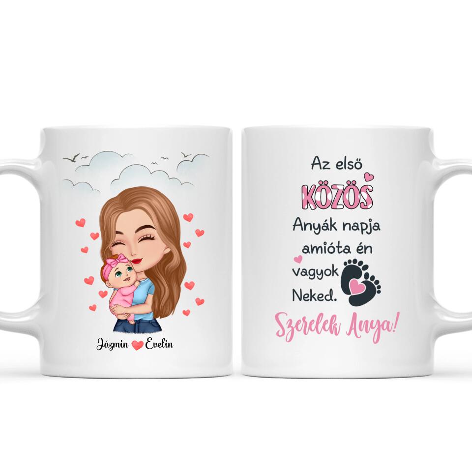 Egyedi bögre édesanyáknak - anyuka kisgyermekkel