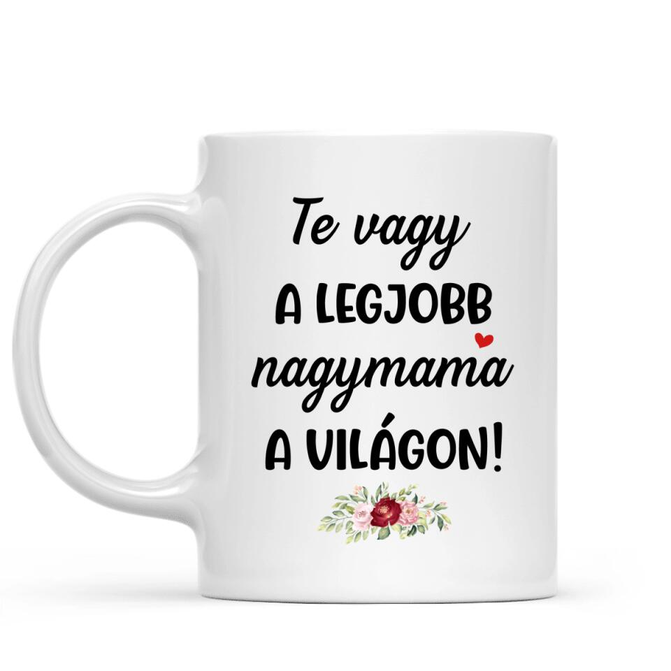 Egyedi bögre nagymamáknak, akár 3 unokával