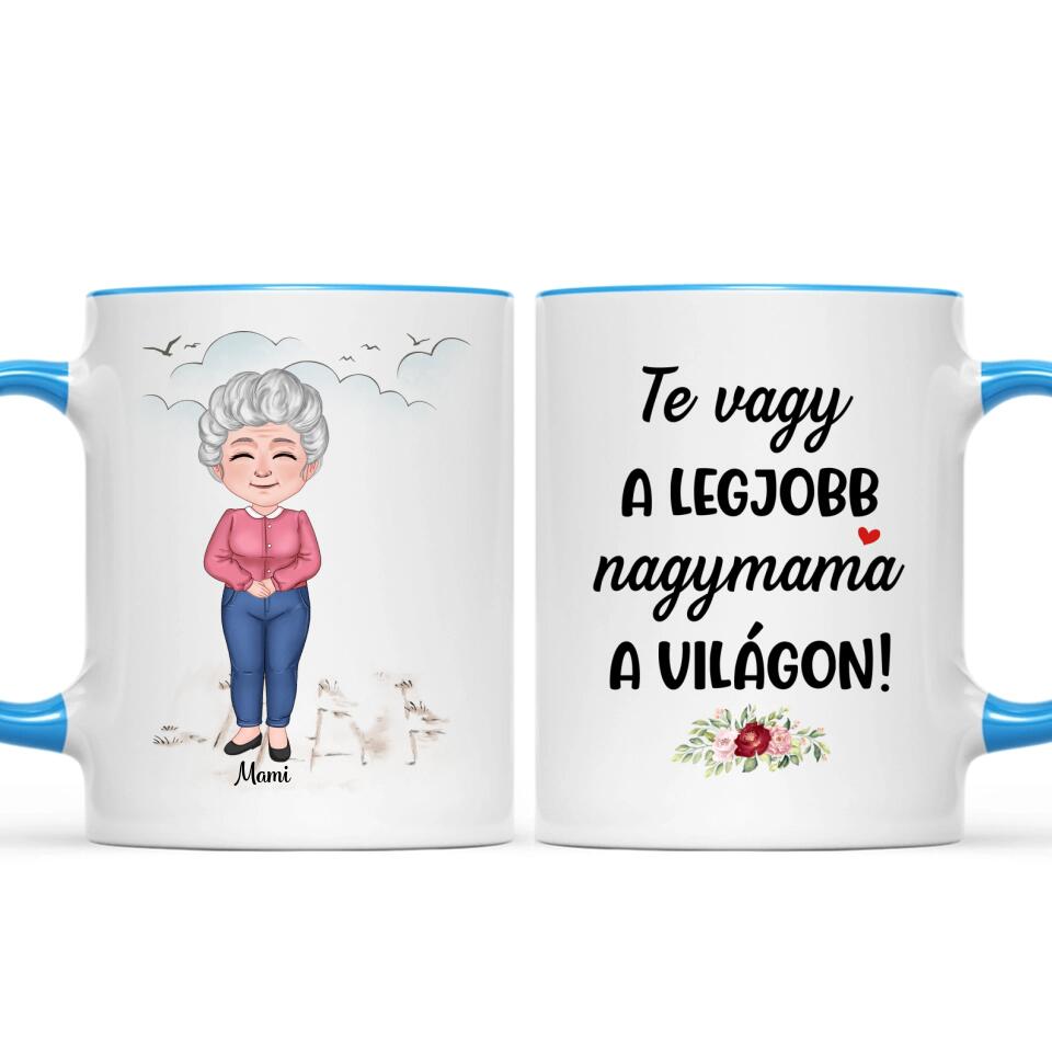 Egyedi bögre nagymamáknak, akár 3 unokával