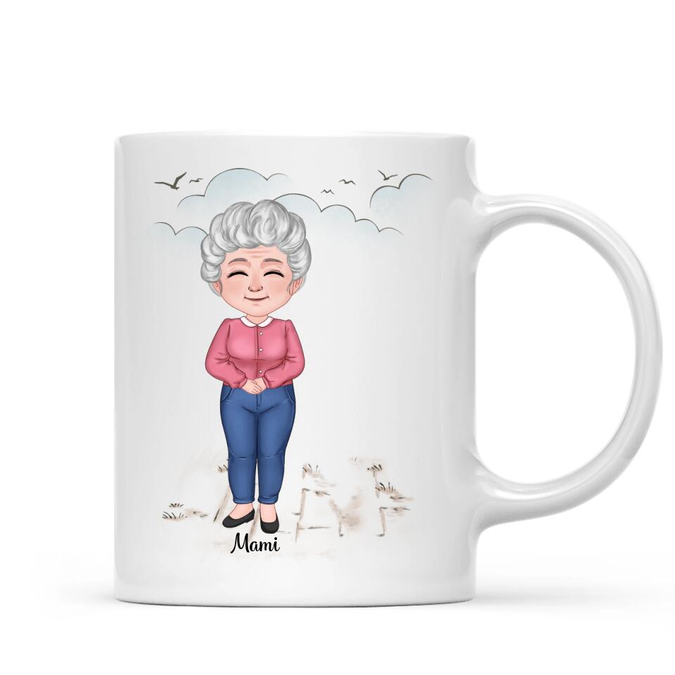 Egyedi bögre nagymamáknak, akár 3 unokával