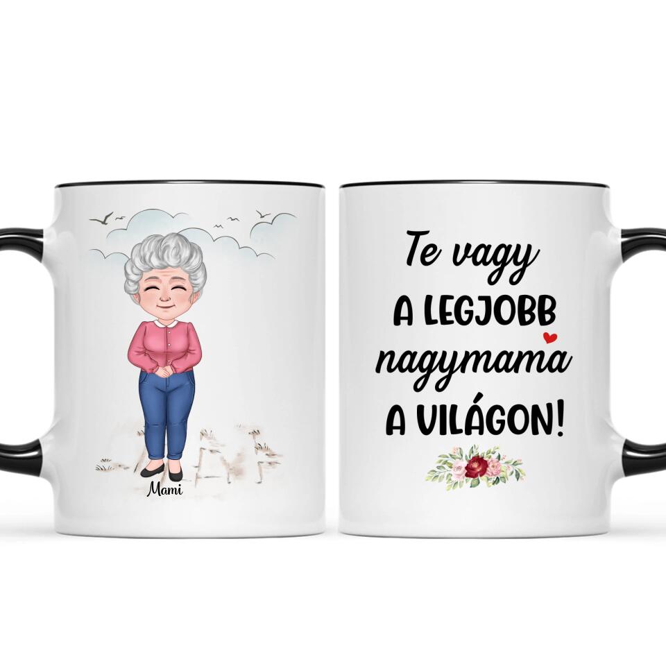 Egyedi bögre nagymamáknak, akár 3 unokával