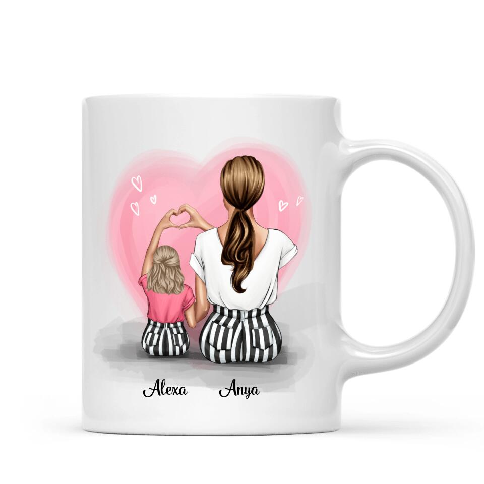 Egyedi bögre édesanyáknak - a szeretet anya és lánya között örökké tart