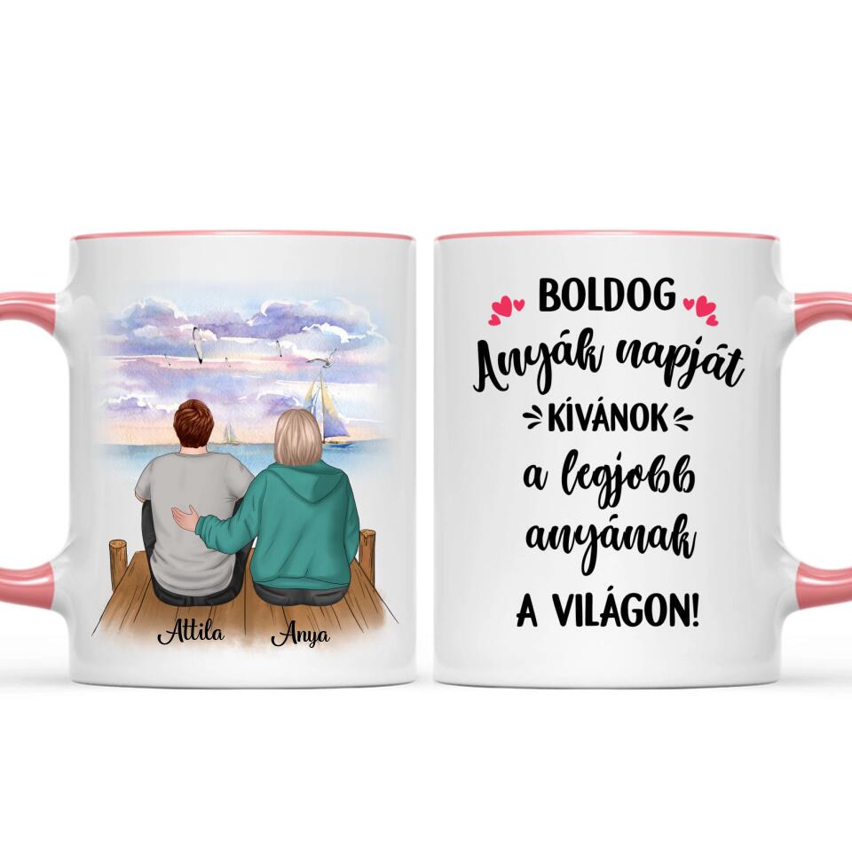 Egyedi bögre édesanyáknak - a szeretet anya és fia között