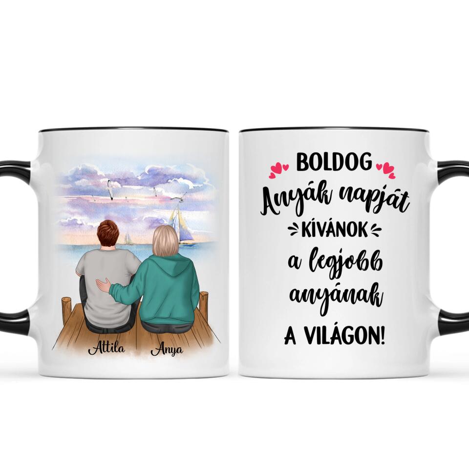 Egyedi bögre édesanyáknak - a szeretet anya és fia között