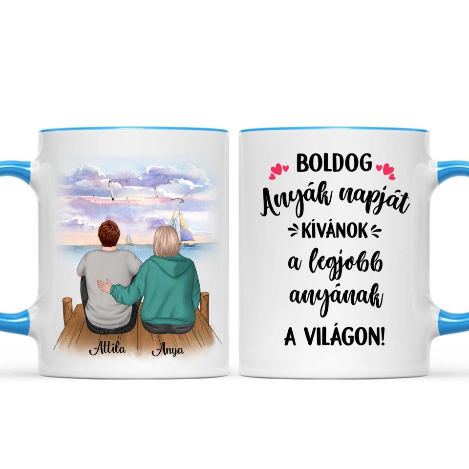Egyedi bögre édesanyáknak - a szeretet anya és fia között
