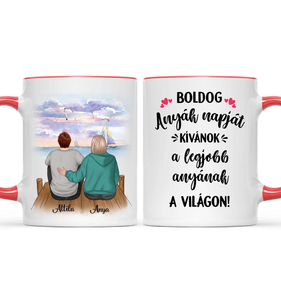 Egyedi bögre édesanyáknak - a szeretet anya és fia között