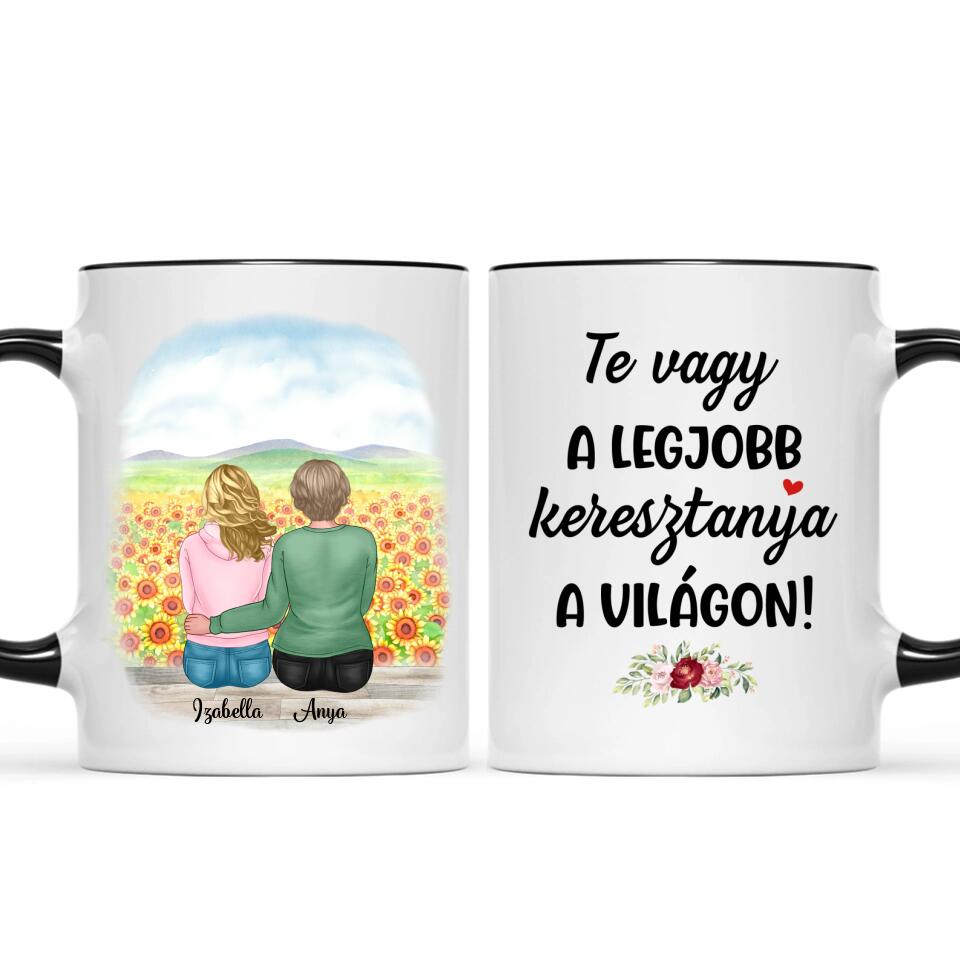 Egyedi bögre keresztanyáknak - Te vagy a legjob keresztanya