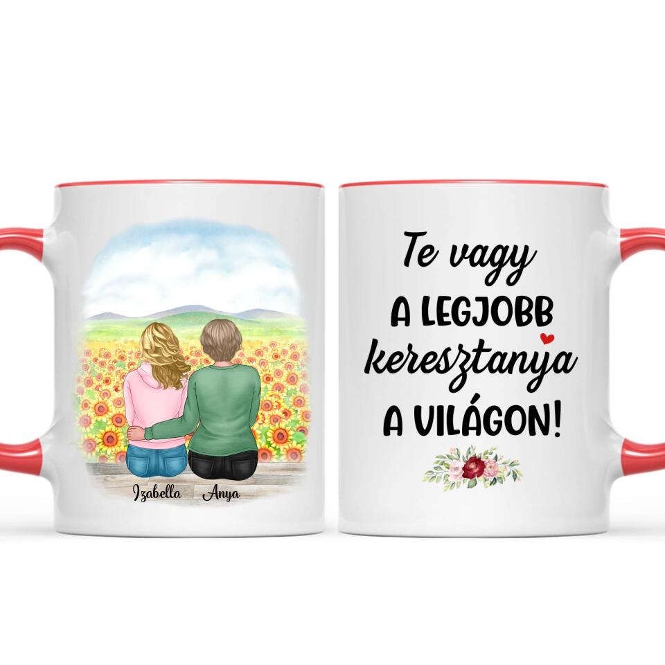 Egyedi bögre keresztanyáknak - Te vagy a legjob keresztanya