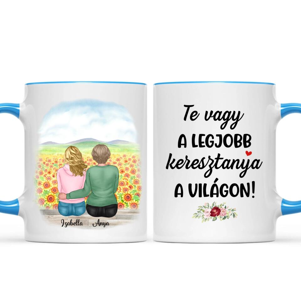 Egyedi bögre keresztanyáknak - Te vagy a legjob keresztanya