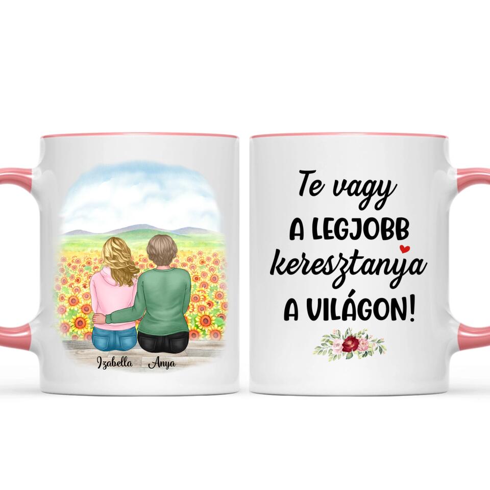 Egyedi bögre keresztanyáknak - Te vagy a legjob keresztanya