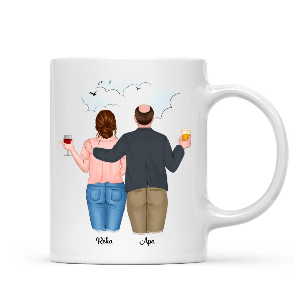 Egyedi bögre édesapáknak - akár 2 lánnyal