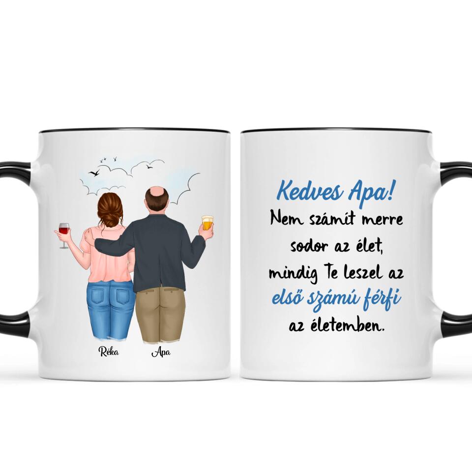 Egyedi bögre édesapáknak - akár 2 lánnyal