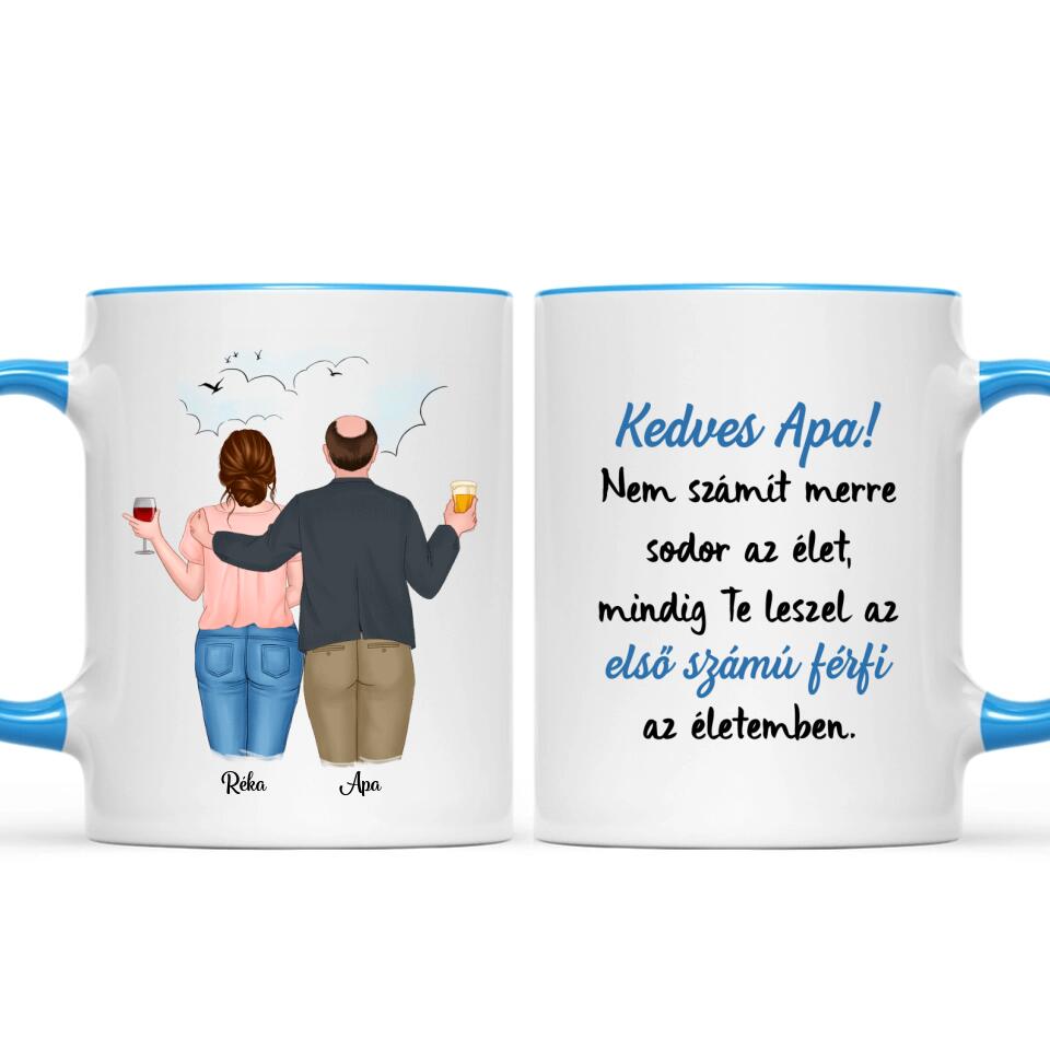 Egyedi bögre édesapáknak - akár 2 lánnyal