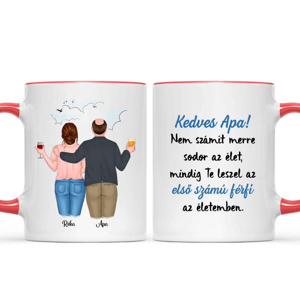 Egyedi bögre édesapáknak - akár 2 lánnyal