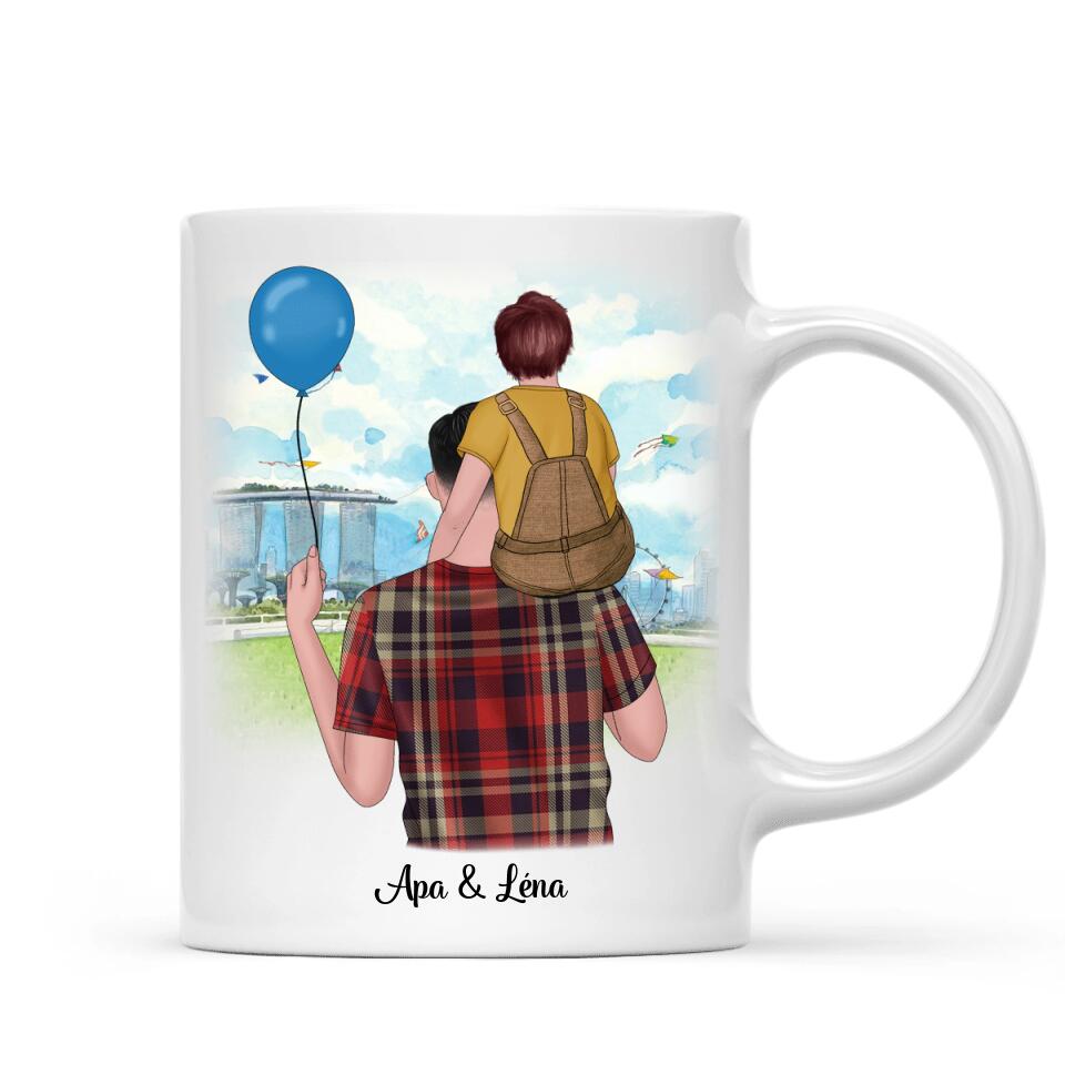 Egyedi bögre édesapáknak - apa kisgyermekkel