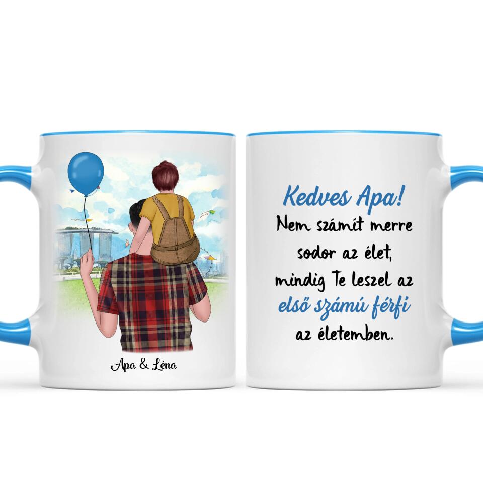 Egyedi bögre édesapáknak - apa kisgyermekkel