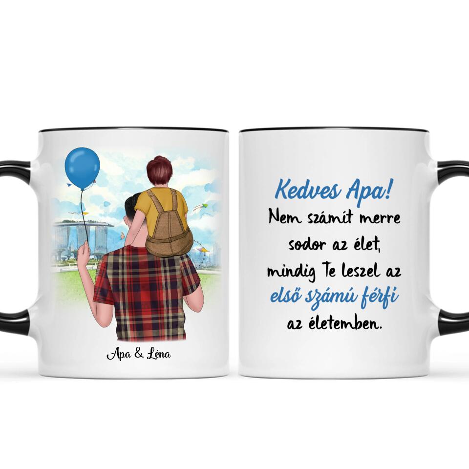 Egyedi bögre édesapáknak - apa kisgyermekkel
