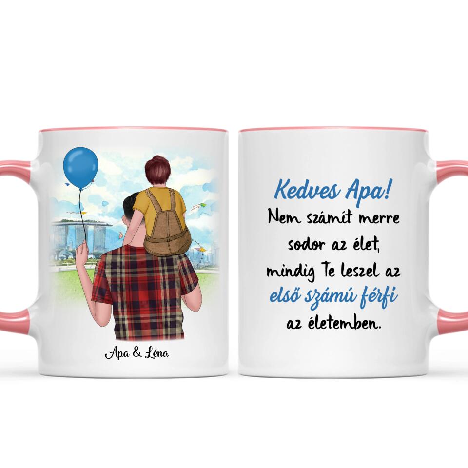 Egyedi bögre édesapáknak - apa kisgyermekkel