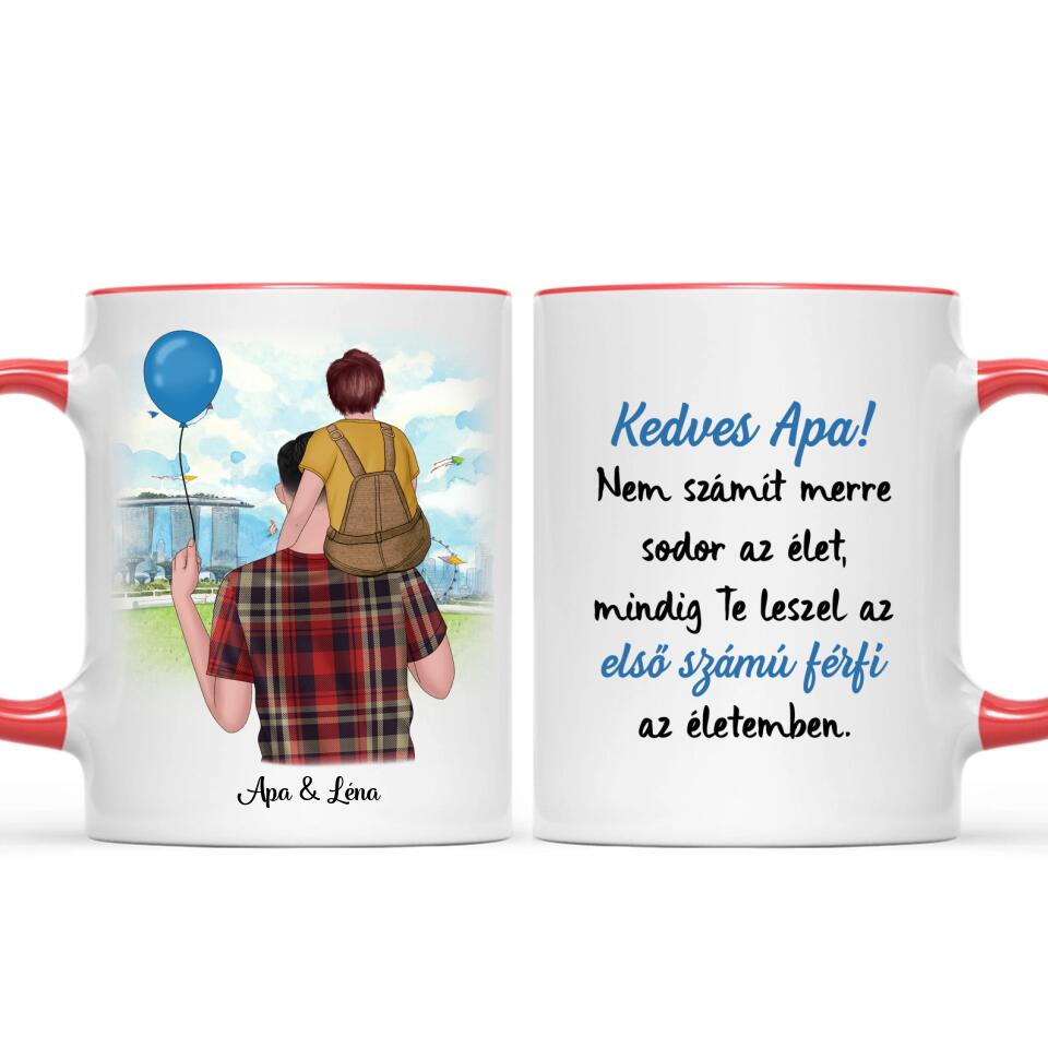 Egyedi bögre édesapáknak - apa kisgyermekkel