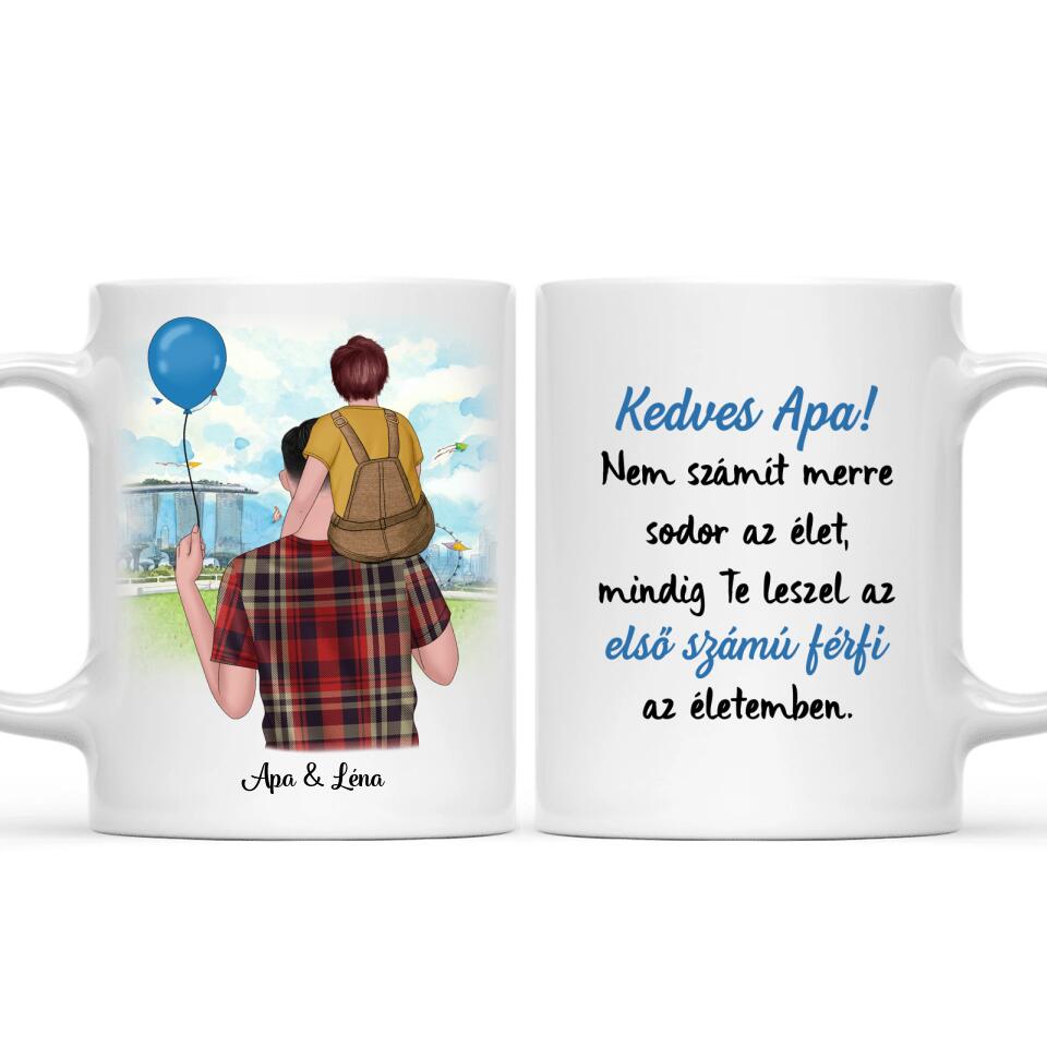 Egyedi bögre édesapáknak - apa kisgyermekkel